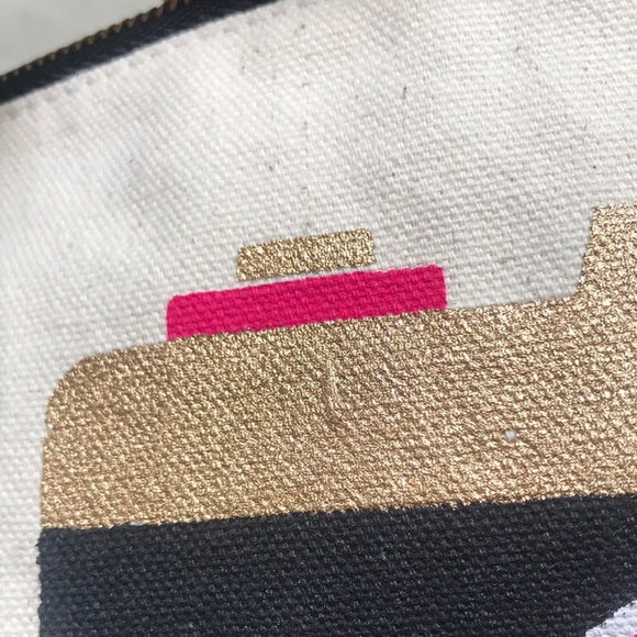 Smile Camera Canvas Zippered Pouch Essentials bag - Picture 5 of 6